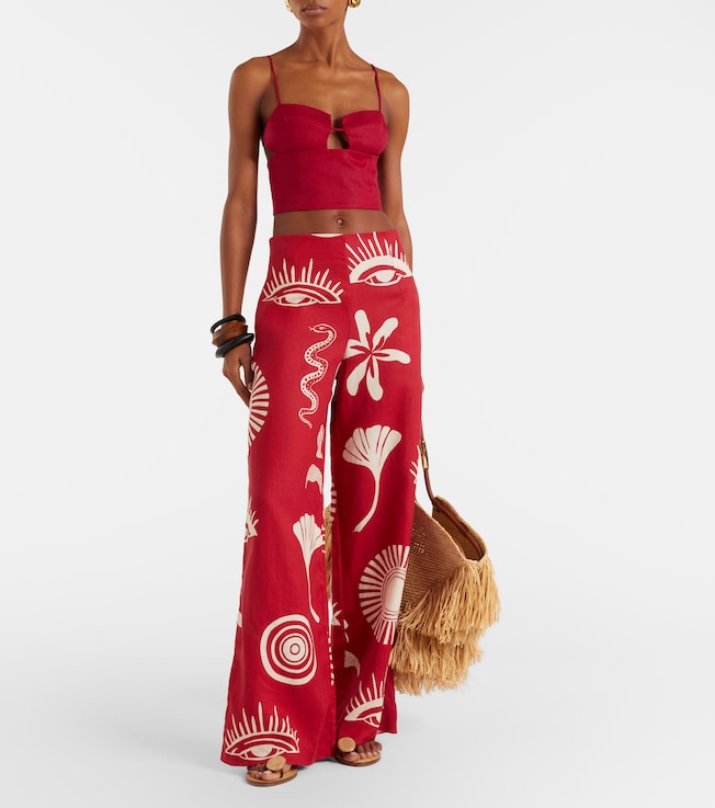 Cala de la Cruz Imperia cutout linen crop top