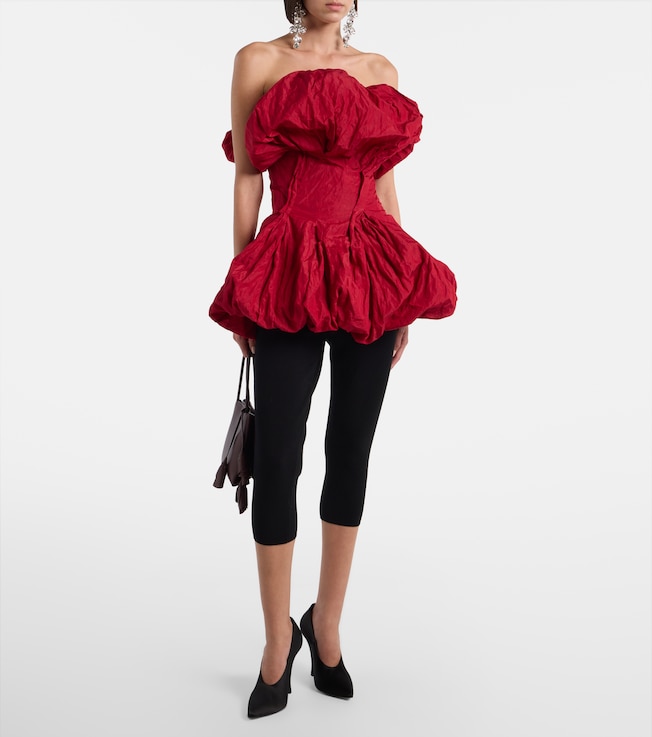 Magda Butrym Gathered cotton-blend taffeta minidress