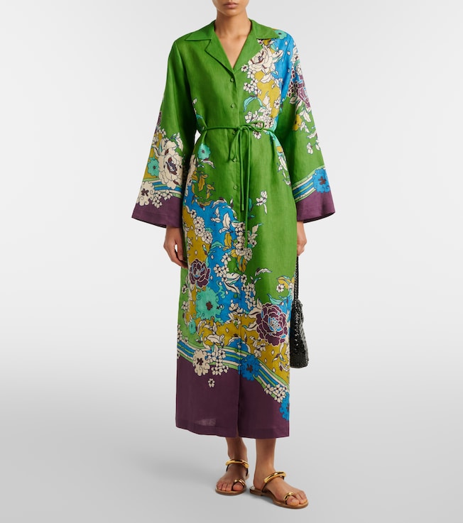 Alémais Nanci printed linen shirt dress