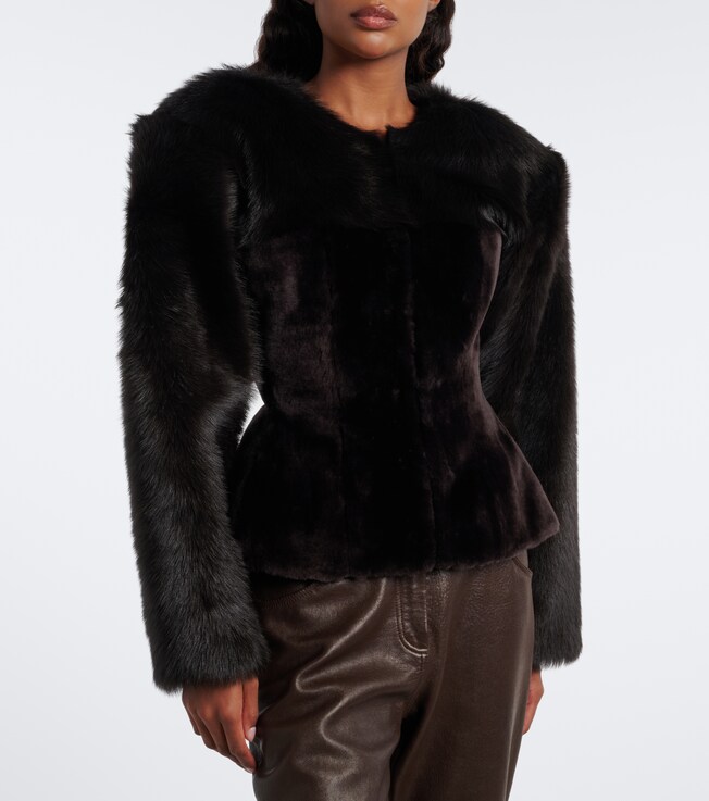 Magda Butrym Magda Butrym Peplum shearling jacket