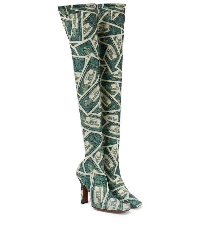 Vetements Printed over-the-knee boots