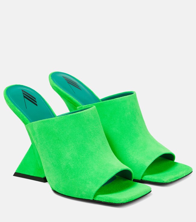 THE ATTICO Cheope suede wedge mules