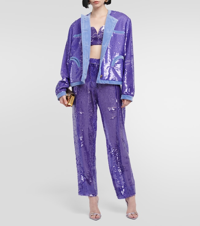 Blazé Milano Sorraia sequined wide-leg pants