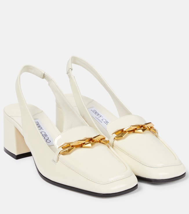 JIMMY CHOO Diamond Tilda 45 patent leather slingback pumps