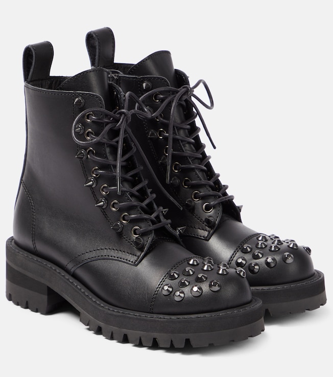 Junya Watanabe Embellished leather biker boots 