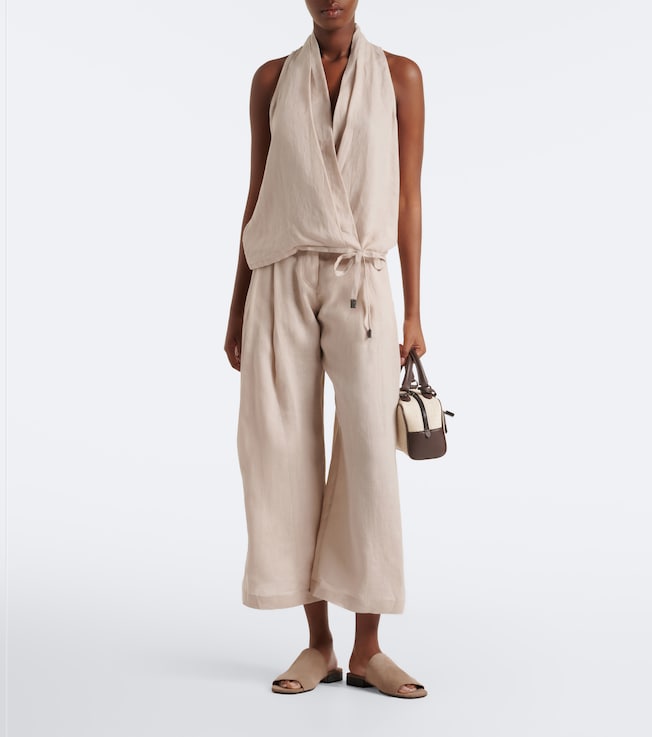 Brunello Cucinelli Linen wide-leg pants