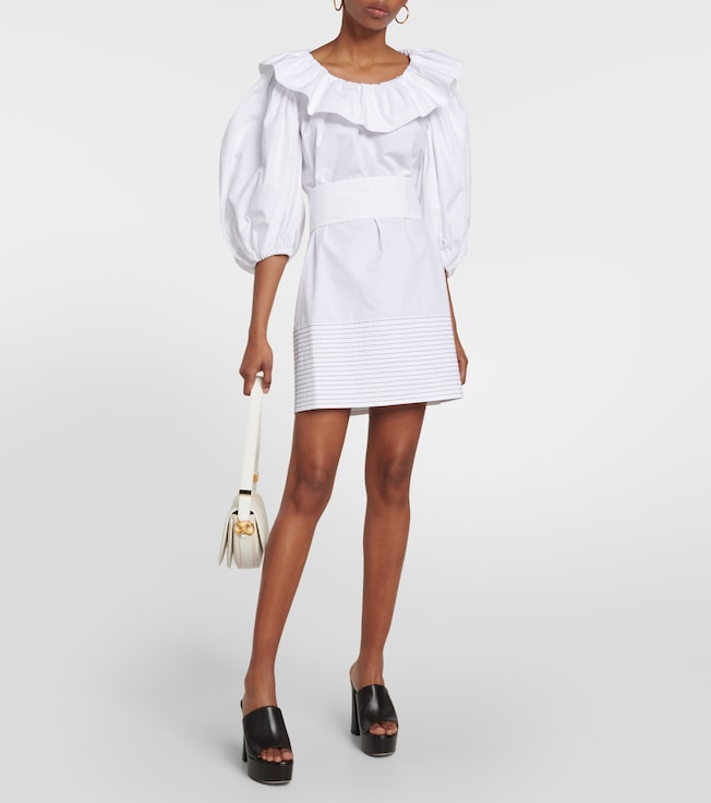 Patou Puff-sleeve cotton minidress