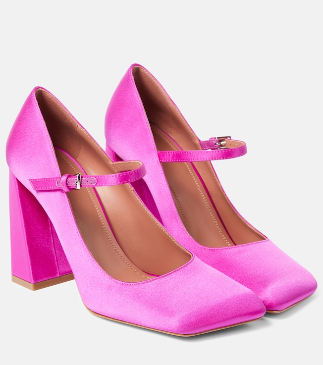 AMINA MUADDI Charlotte 95 satin Mary Jane pumps