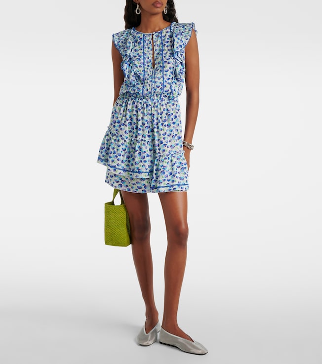 Poupette St Barth Bambi printed ruffled minidress