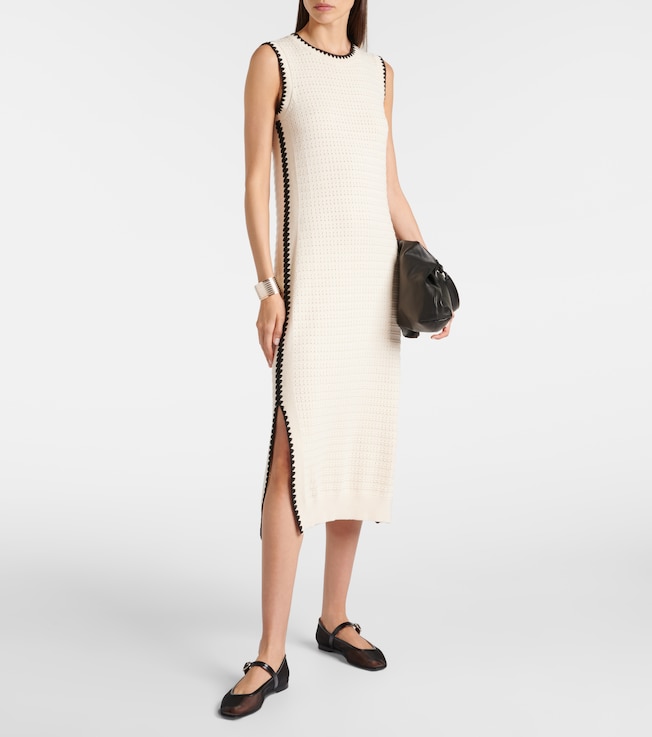 Varley Dwight knitted cotton midi dress