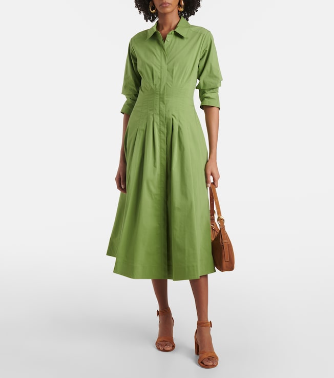 SIMKHAI Jazz cotton-blend poplin midi dress