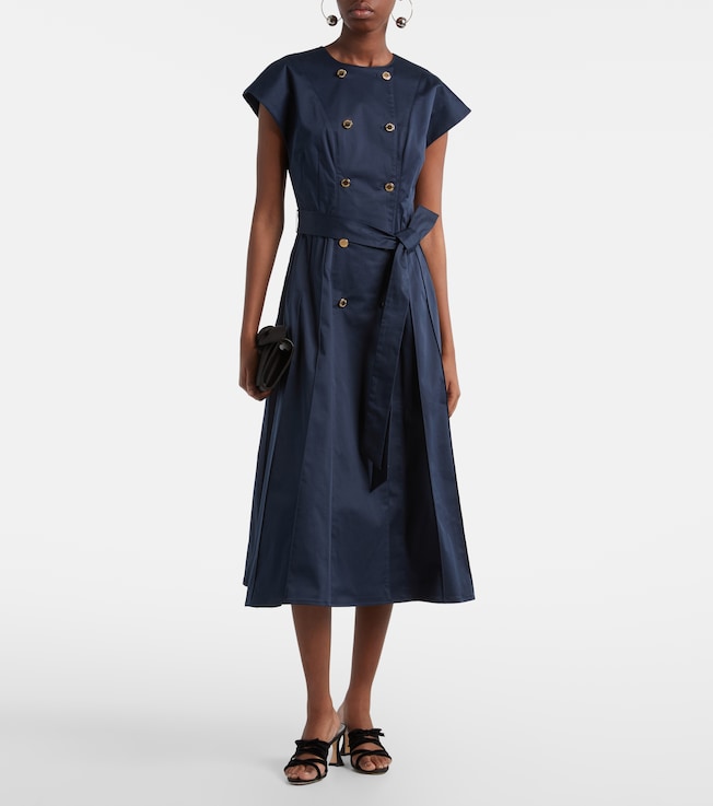Carolina Herrera Cotton-blend sateen midi dress