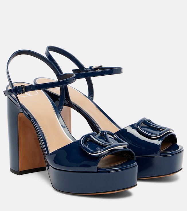 Valentino Garavani VLogo 115 patent leather platform sandals
