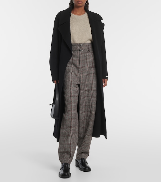Tod's Checked high-rise virgin wool pants