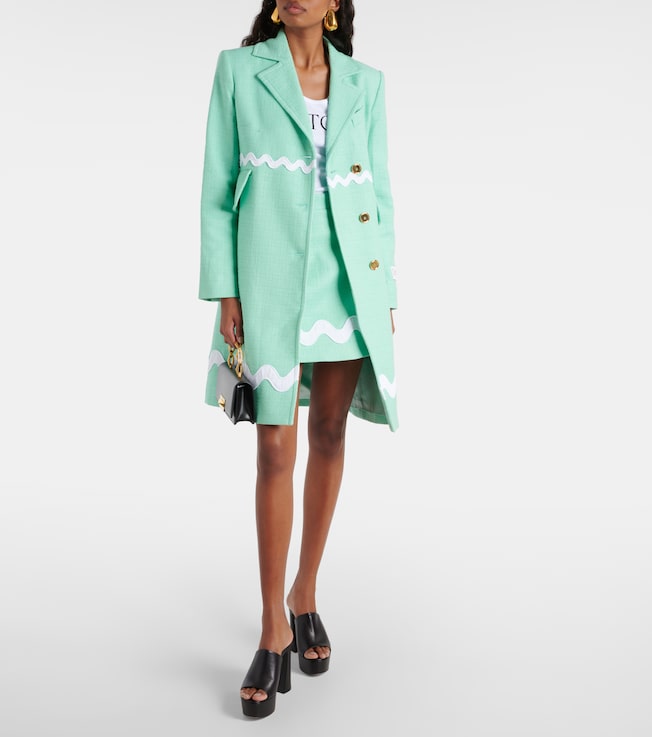 Patou Single-breasted cotton-blend tweed coat