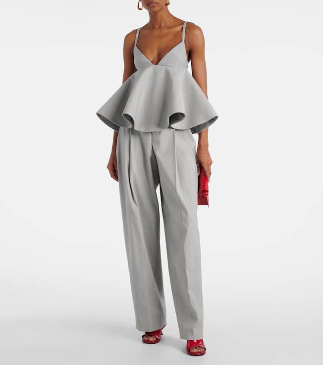 Jacquemus Curzio mid-rise jersey wide-leg pants