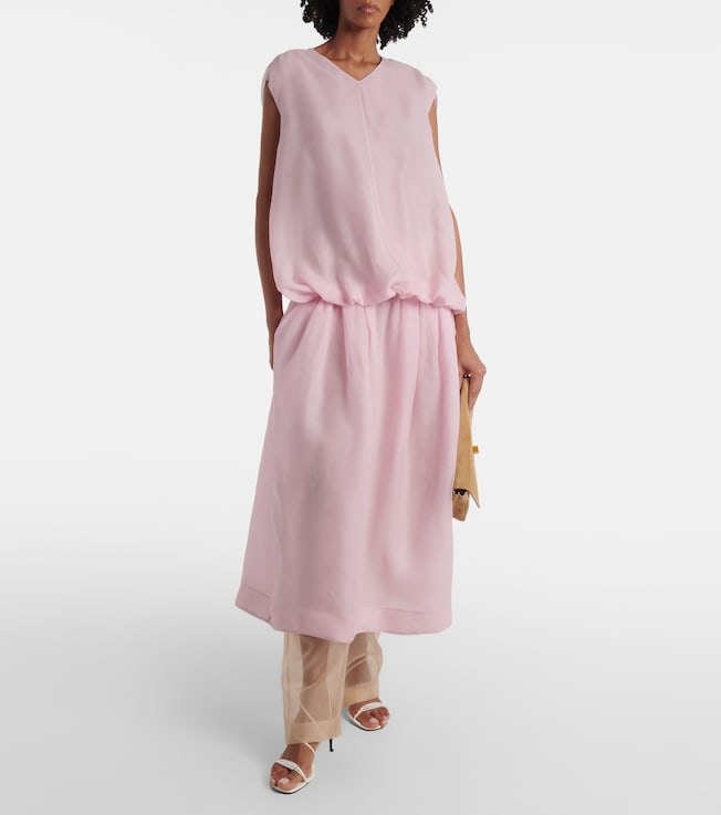 KHAITE Trenton silk organza wide-leg pants