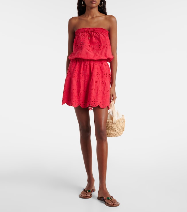 Melissa Odabash Collette embroidered cotton minidress