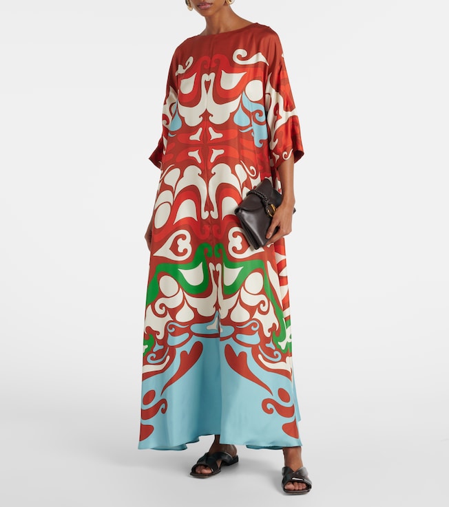 La DoubleJ Muumuu printed silk twill maxi dress