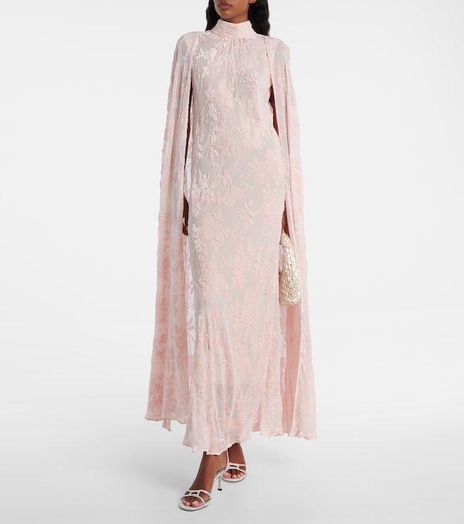 Rodarte Caped velvet devoré gown