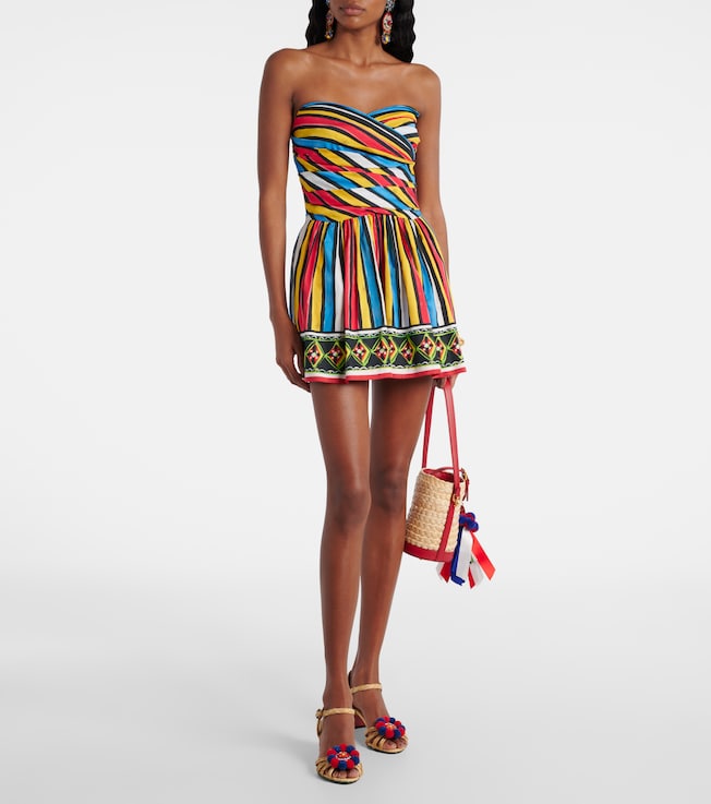 Dolce&Gabbana Ruched striped minidress