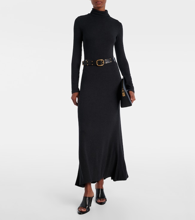Staud Staud Vanya turtleneck jersey maxi dress