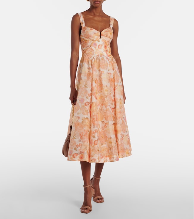 Zimmermann Rebellion floral linen and silk midi dress