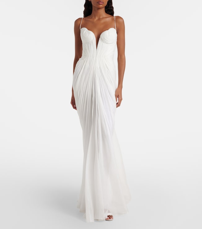 Maria Lucia Hohan Cecilia draped silk muslin gown