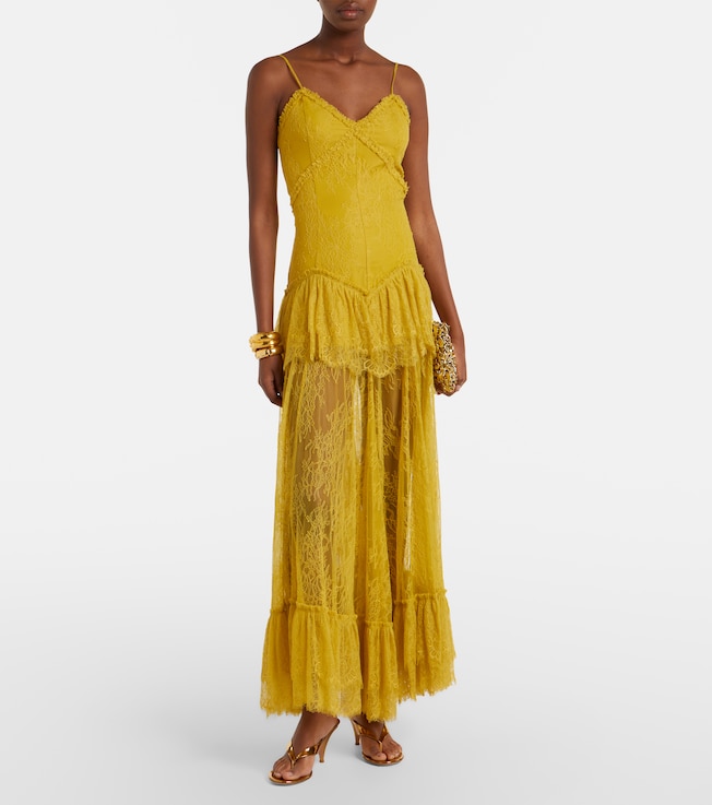 DE LA VALI Kala lace maxi dress