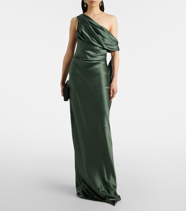 The Sei Draped asymmetric silk satin gown