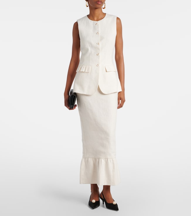 Matilda ruffled linen vest