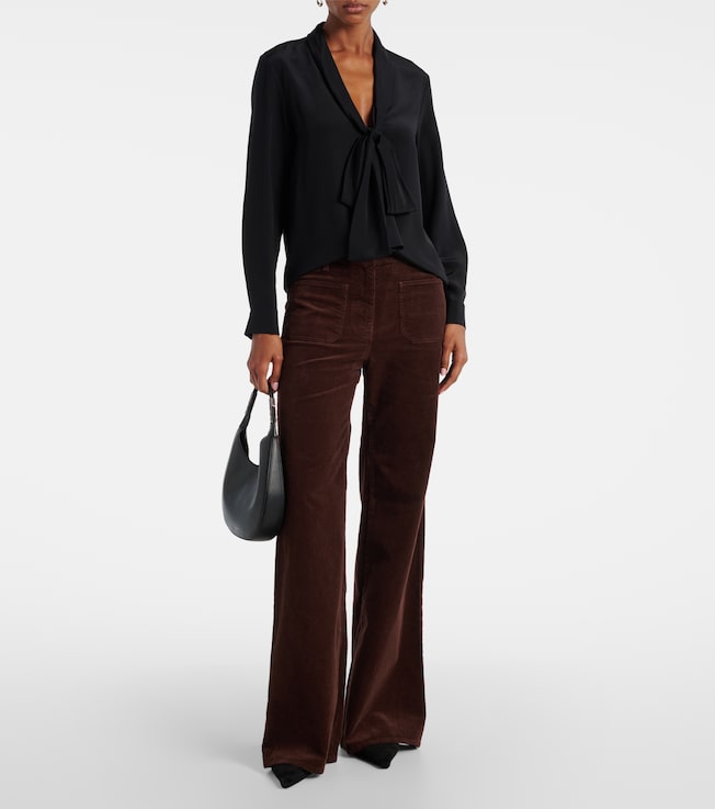 Nili Lotan Angelique bow-detail silk blouse