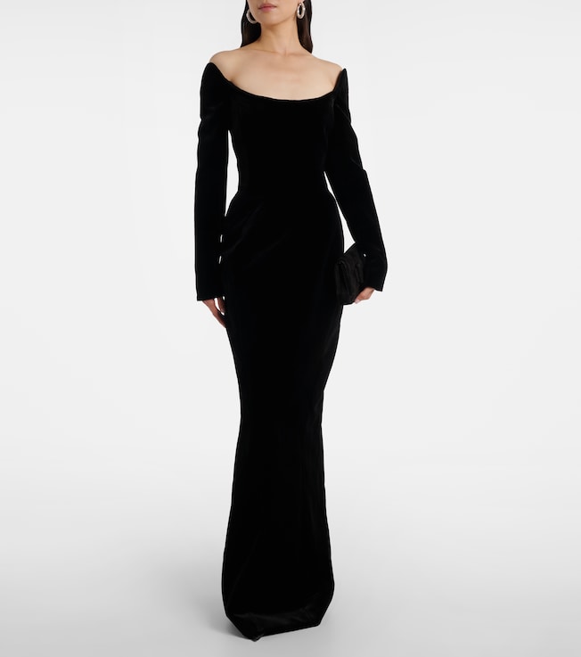 Mugler re/edit Les Méduses velvet corset gown