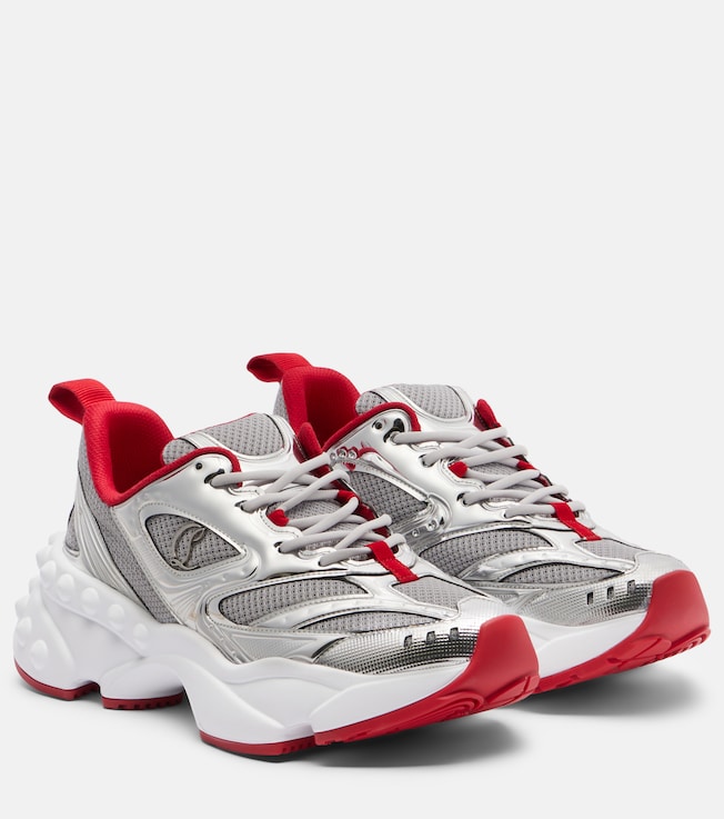 CHRISTIAN LOUBOUTIN So Flo leather-trimmed sneakers