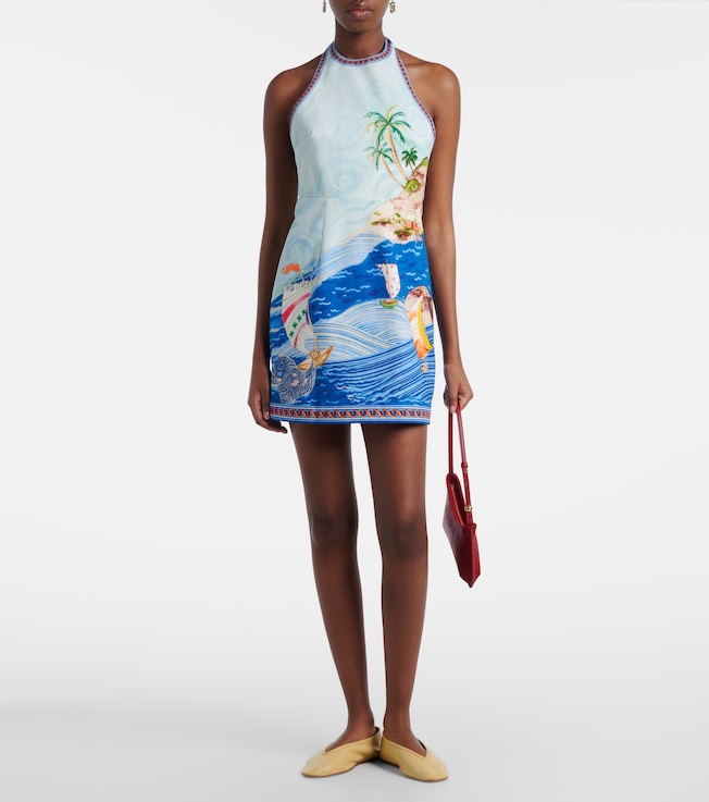 Alémais Island printed cotton minidress