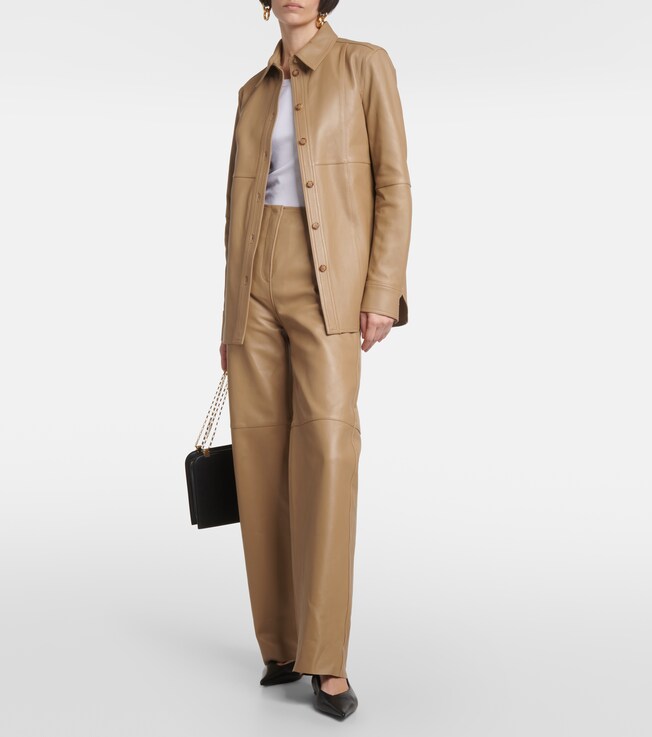 High-Rise-Hose aus Leder | Toteme