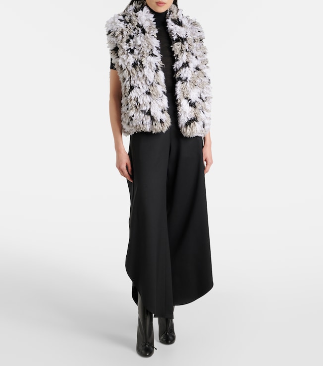 Alaïa Lynx faux shearling jacquard vest