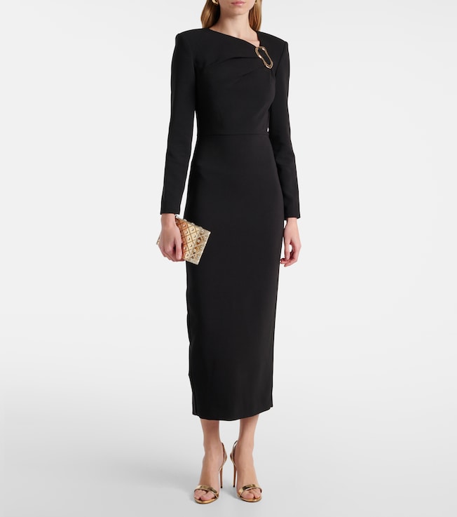 Roland Mouret Asymmetric crêpe midi dress