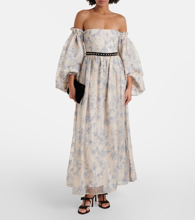 Agua by Agua Bendita Alheli balloon-sleeve floral maxi dress
