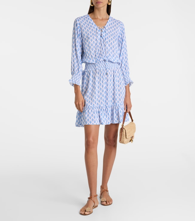 Heidi Klein La Croisette printed shirred minidress