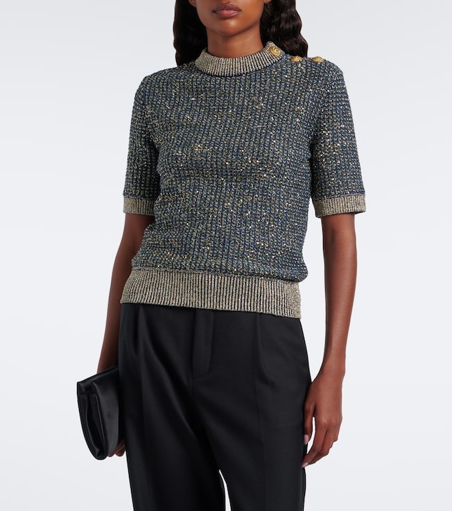Balmain Sequined lamé sweater