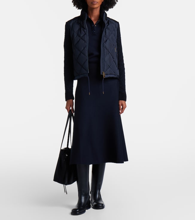 Moncler Wool-blend midi skirt