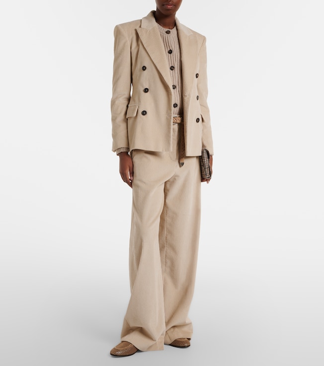 Brunello Cucinelli Monili cotton corduroy wide-leg pants
