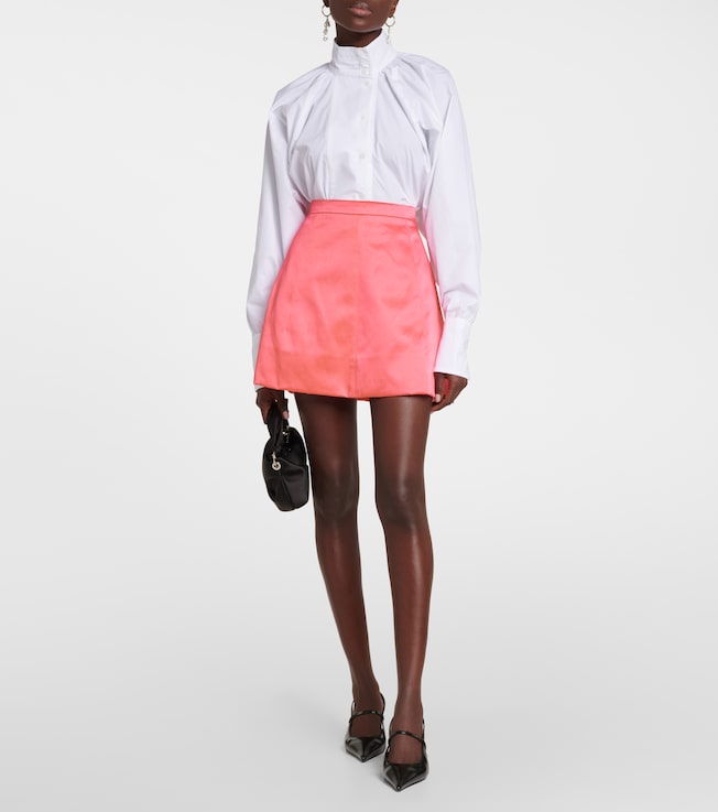 Patou Cotton-blend satin miniskirt