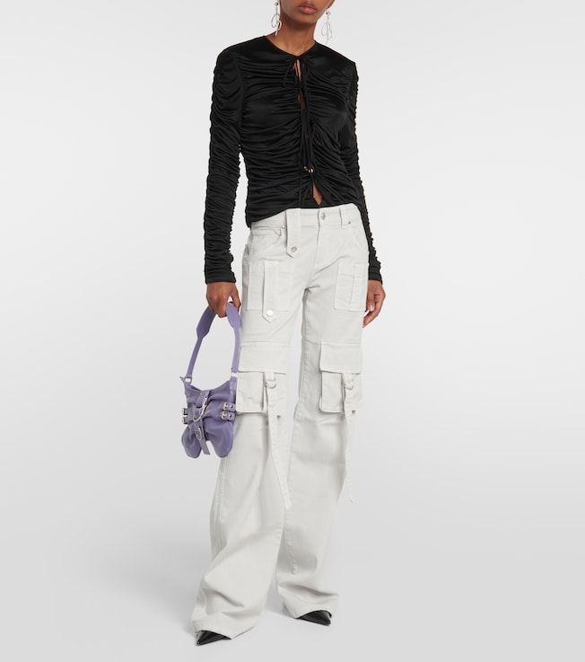 Blumarine Low-rise denim cargo pants