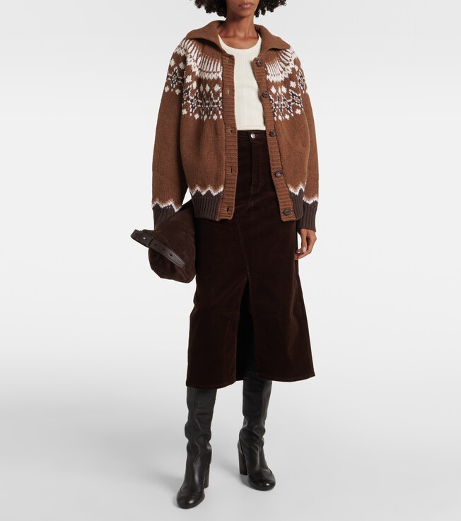 FRAME The Cord corduroy midi skirt