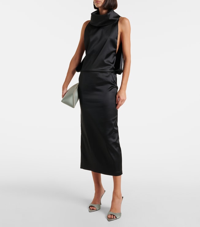 THE ATTICO Satin midi dress