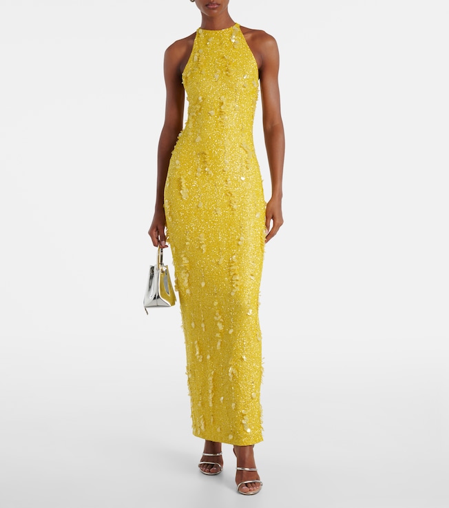 Clio Peppiatt Mimosa sequined gown