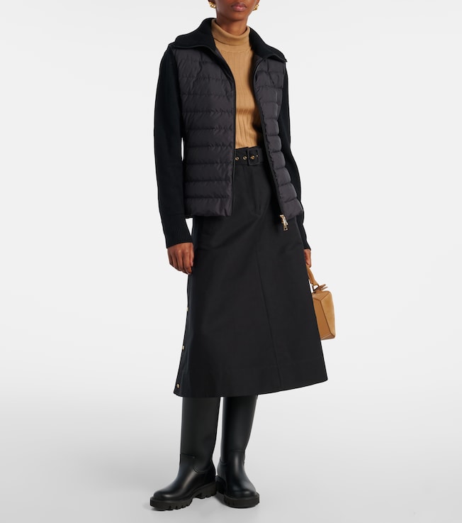 Moncler Down-paneled virgin wool cardigan 