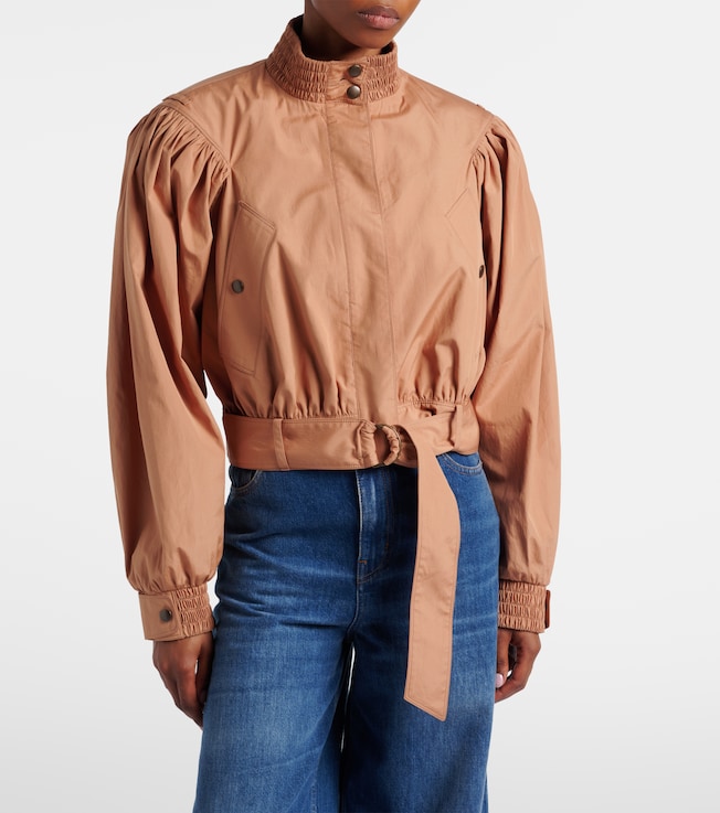 Chloé Gathered belted cotton poplin jacket